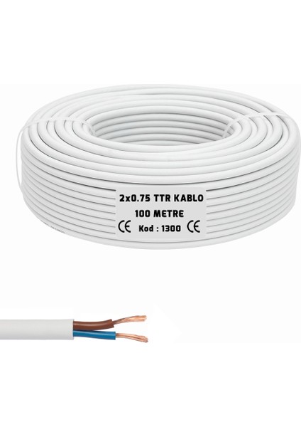 2x0.75 Ttr Seslendirme Kablosu Beyaz 100MT BRK-275B