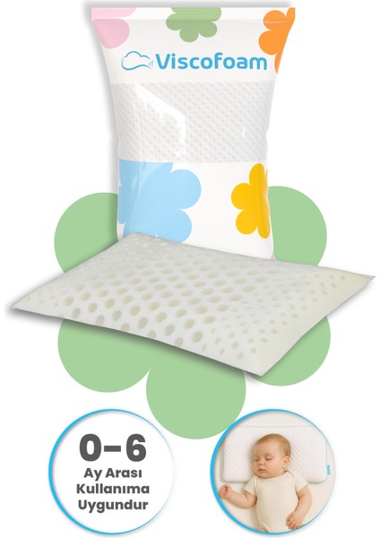 Hava Kanallı Ortopedik Bebek Yastığı Visco Bebek Yastık - 39x24x5cm