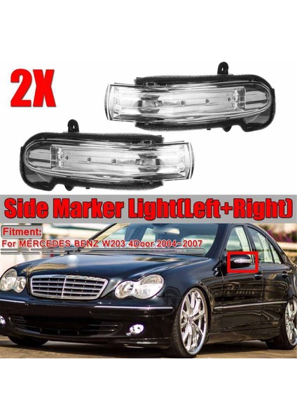Sol+Sağ Geri Vites Sinyal Dikiz Aynası Yan Lambası Mercedes-Benz 03-07 C W203 A2038201521 A2038201621 (Yurt Dışından) fiyatları
