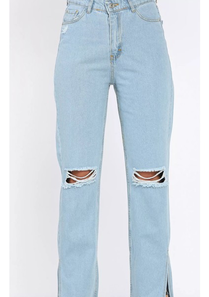 Yırtmaçlı Kadın Jean Kot Pantolon P-00017796 fırsatları