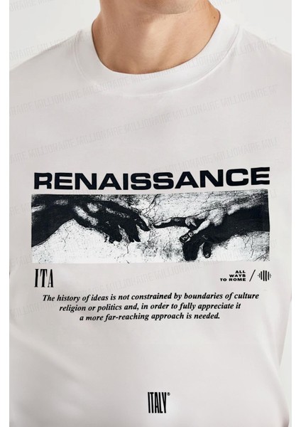 Erkek Ekru Beyaz Renaissance Regular Fit Normal Kalıp T-Shirt fiyatları
