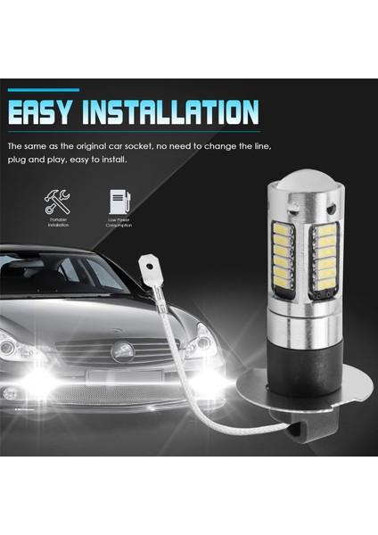Adet H3 Süper Parlak LED Sis Sürüş Drl Ampuller Kiti 6000K Beyaz (Yurt Dışından) indirimleri