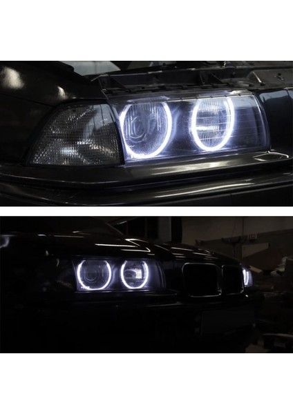 4 Adet Beyaz Far Ccfl LED Melek Gözler Kiti Işık Halkası Drl Dönüş Sinyal Işığı Ccfl Far Lambası-Bmw E36 E46 E39 E38 (Yurt Dışından) modelleri
