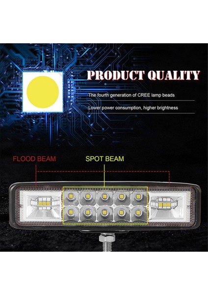 2 Adet 6 Inç 120W Sel Noktası LED Çalışma Işığı Çubuğu Su Geçirmez Uyarı Işığı Offroad Araba Traktör Kamyon Suv Sürüşü Için (Yurt Dışından) fiyatları