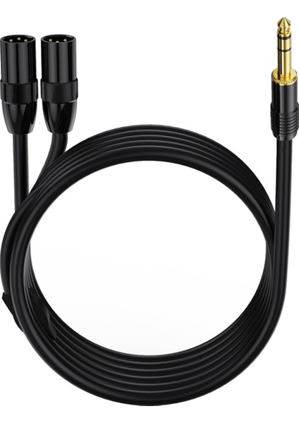 6.35MM Trs Erkek Fiş 2 Çift Xlr Erkek Mikrofon Stereo Dengesiz Ses Dönüştürücü Adaptör Y Bölünmüş Kablo Kordon-C (Yurt Dışından) fırsatları