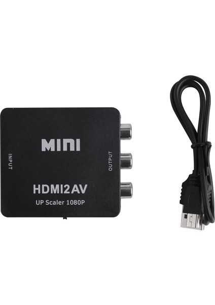 Mını HDMI 3rca Cvbs Kompozit Video Av Dönüştürücü Adaptör Tv Ps3 Vhs Vcr DVD Siyah (Yurt Dışından)