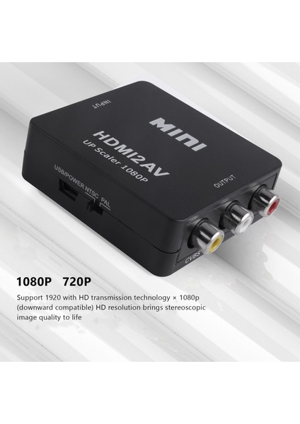Mını HDMI 3rca Cvbs Kompozit Video Av Dönüştürücü Adaptör Tv Ps3 Vhs Vcr DVD Siyah (Yurt Dışından) fırsatları