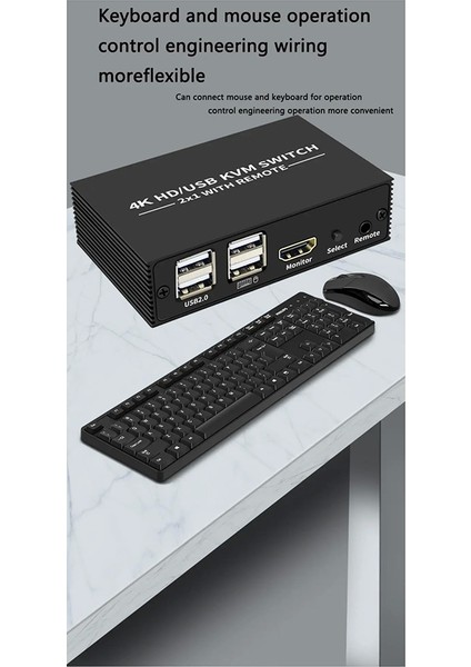 HDMI Uyumlu Kvm Anahtarı 2x1 4K HDMI Uyumlu USB Anahtar Seçici 2 Giriş 1 Çıkış 4 Port USB Hub ile (Yurt Dışından) modelleri