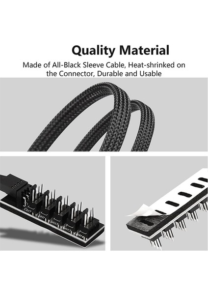 4 Adet Pwm Fan Hub, Pc Cpu Soğutma 4 Pın/3 Pın Fan Güç Kablosu Hub Ayırıcı Adaptör Kılıflı Pwm Kasa Fan Ayırıcı (Yurt Dışından) modelleri