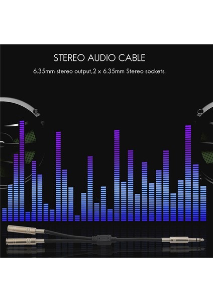 6.35MM 1/4 Inç Stereo Jak Ayırıcı Kablo Adaptörü Kurşun Fişi Çift 6.35MM Sokete (Yurt Dışından) fiyatları