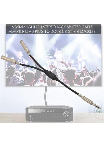 6.35MM 1/4 Inç Stereo Jak Ayırıcı Kablo Adaptörü Kurşun Fişi Çift 6.35MM Sokete (Yurt Dışından) indirimleri