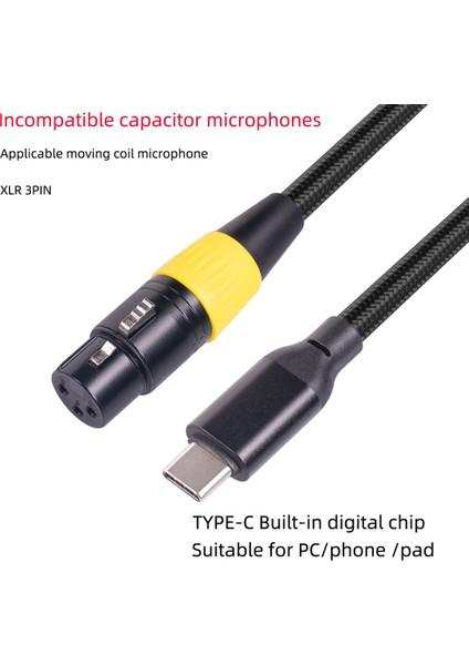 USB C Xlr Dişi Kablo Tip C Erkek 3 Pin Xlr Dişi Mikrofon Kablosu Konektörü Bilgisayar Ses Veri Kablosu 3 Metre (Yurt Dışından) indirimleri