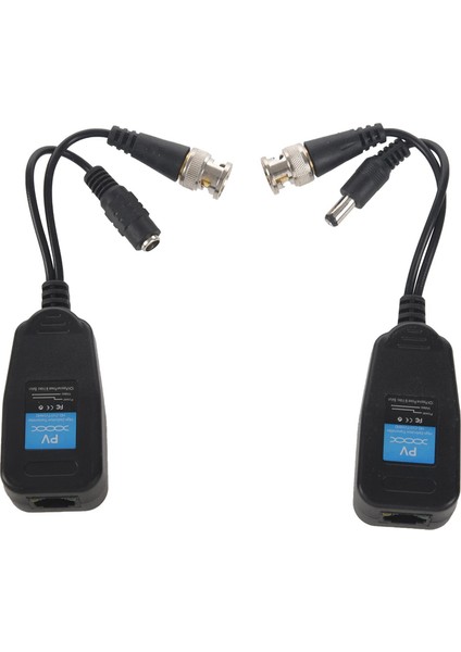 Hd-Cvı/tvı/ahd Güç Konnektörlü ve RJ45 Cat5 Veri Vericili Pasif Video Balun 1 Çift (Yurt Dışından) fırsatları