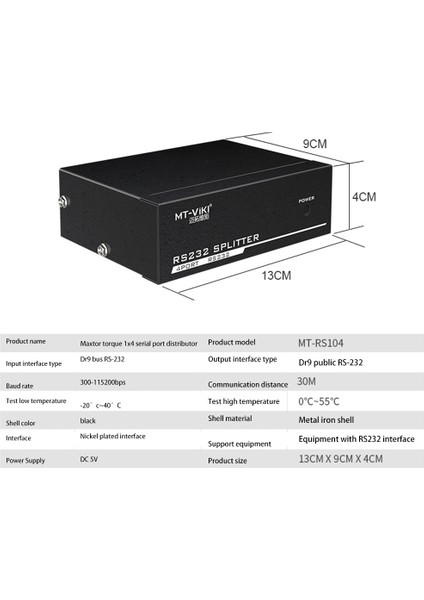 MT-RS104 Aktif Seri RS232 Ayırıcı 1 - 4 RS232 Çift Yönlü Anahtarlayıcı Ayırıcı 4 - 1, Güç Adaptörü-Abd Fişli (Yurt Dışından) indirimleri