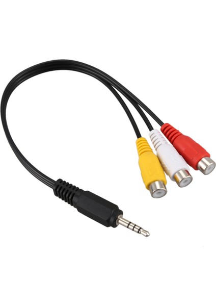 3.5mm Erkek Tak - 3 Rca Dişi Ses Video Av Kablosu 22CM (Yurt Dışından)