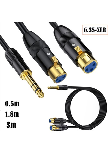 Çift Dişi Xlr'den 1/4 Inç Trs Stereo Erkek Fiş Y-Ayırıcı Kablo 2-Xlr Dişi'den Çeyrek Inç Adaptör Yama Kablosu-B (Yurt Dışından) modelleri