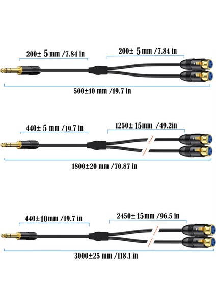Çift Dişi Xlr'den 1/4 Inç Trs Stereo Erkek Fiş Y-Ayırıcı Kablo 2-Xlr Dişi'den Çeyrek Inç Adaptör Yama Kablosu-B (Yurt Dışından) indirimleri