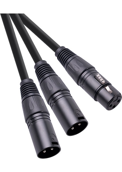 Xlr Ayırıcı Kablo, 3 Pin Xlr Dişi - Çift Xlr Erkek Yama Y Kablosu Dengeli Mikrofon Ayırıcı Kablosu Ses ADAPTÖRÜ-50CM (Yurt Dışından)