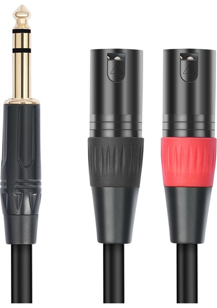 Jack 6.35MM 1/4 Trs Stereo Çift Xlr Erkek Ses Kablosu Uzatma Kablosu Y Ayırıcı Ses Kablosu 100CM (Yurt Dışından) indirimleri