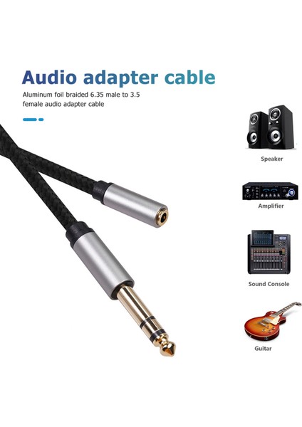 Ses Adaptörü 6.35MM 1/4 Erkek - 3.5mm 1/8 Dişi Stereo Jak Amfiler, Gitar, Klavye Piyano, Ev Sineması Için 150CM (Yurt Dışından) fiyatları