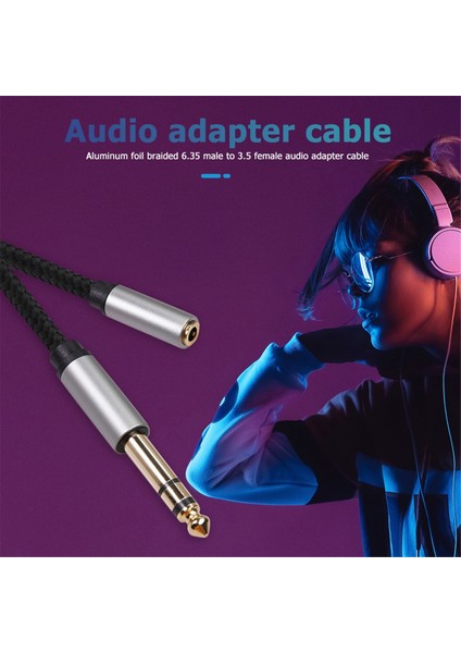 Ses Adaptörü 6.35MM 1/4 Erkek - 3.5mm 1/8 Dişi Stereo Jak Amfiler, Gitar, Klavye Piyano, Ev Sineması Için 150CM (Yurt Dışından) fırsatları