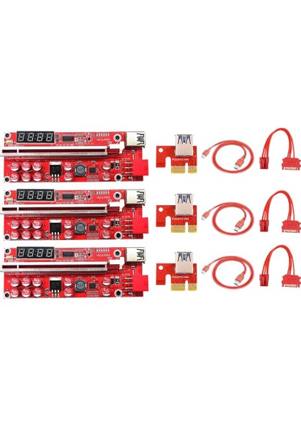 3 Adet V013 Pro Pcie Yükseltici Kart Pcie X1'den X16'YA Yükseltici Grafik Kartı Uzatma Kablosu Sıcaklık Kontrolü Madencilik Madenci Için (Yurt Dışından)