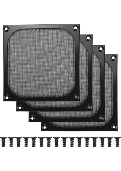 140MM Masaüstü Bilgisayar Kasası Fan Toz Filtresi Izgaralar Vidalı Toz Geçirmez Kılıf Kapağı, Alüminyum Çerçeve Örgü, 4 Paket (Yurt Dışından) fiyatları