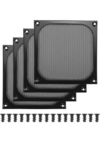 140MM Masaüstü Bilgisayar Kasası Fan Toz Filtresi Izgaralar Vidalı Toz Geçirmez Kılıf Kapağı, Alüminyum Çerçeve Örgü, 4 Paket (Yurt Dışından) modelleri