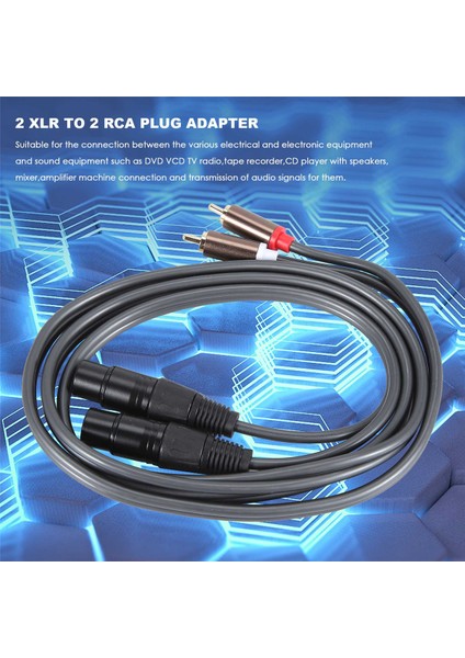 Çift Dişi Xlr - Rca Kablosu, Ağır Hizmet Tipi 2 Xlr Dişi - 2 Rca Erkek Yama Kablosu Hifi Stereo Ses Bağlantı Kablosu Tel (Yurt Dışından) fırsatları