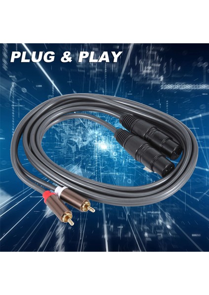 Çift Dişi Xlr - Rca Kablosu, Ağır Hizmet Tipi 2 Xlr Dişi - 2 Rca Erkek Yama Kablosu Hifi Stereo Ses Bağlantı Kablosu Tel (Yurt Dışından) indirimleri