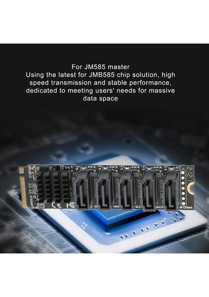 M.2 To Sata3.0 Adaptör Kartı M.2 Pcıe 16GBPS Sata 6g 5 Port Sabit Disk Uzatma Sabit Disk Dönüştürücü Kartı JMB585 Çip (Yurt Dışından) indirimleri