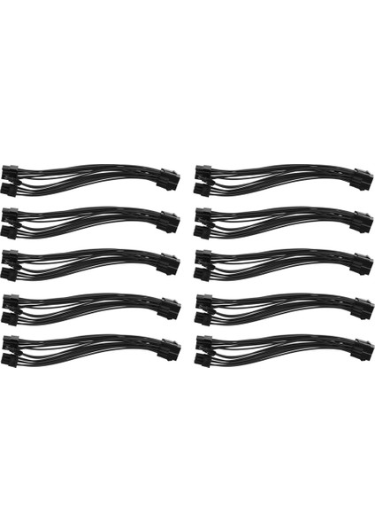 10 Adet 20CM Grafik Kartı 8 Pin Dişi - 2X8P(6+2)PIN Erkek Güç Kaynağı Uzatma Kablosu 18AWG Grafik Kartı Kablosu (Yurt Dışından)