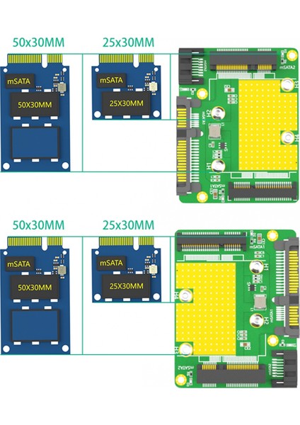 Masaüstü Bilgisayar Için Çift Msata Ssd'den Çift Sata3 Adaptör Kartı (Yurt Dışından) indirimleri