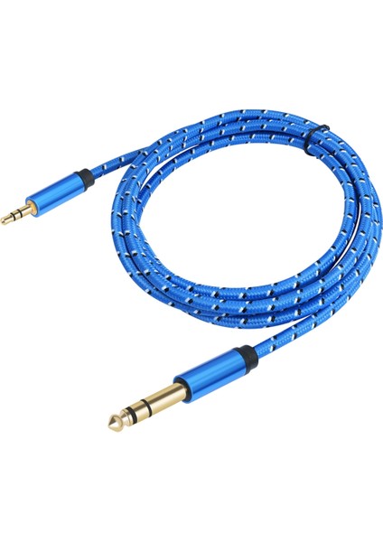 3,5 Mm'den 6,35 Mm'ye Adaptör Aux Kablosu Mikser Amplifikatör Altın Kaplama 3,5 Jak'tan 6,5 Jak'a Aux Cabo Erkek'ten Erkek'e 200 cm (Yurt Dışından)