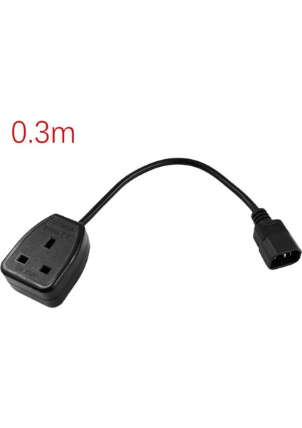 IEC320 C14 - Ingiltere BS1363A Çıkış Soketi, Iec C14 Erkek Fiş - Ingiltere 3pin Dişi Soket Güç Adaptörü Kablosu Pdu Ups Için (0.3 M) (Yurt Dışından) fiyatları
