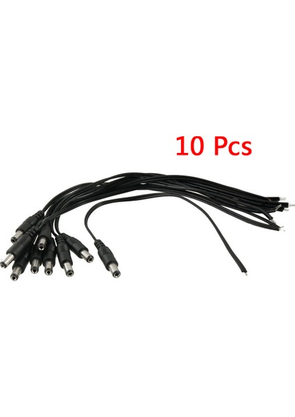 10 Adet 5.5x2.1mm Erkek Dc Güç Pigtails Fiş Kurşun Kablosu Güvenlik Kamerası (Yurt Dışından)