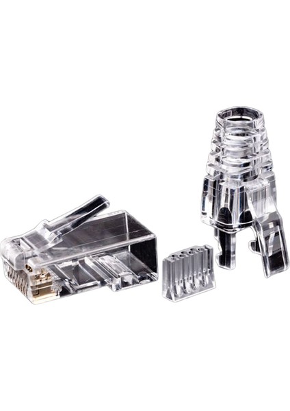 50 Adet Cat6 RJ45 Konektörü Utp Kablo Ethernet Jakı 8P8C Ağ Cat 6 Modüler Fişler 6.5mm RJ45 Kapaklı (Yurt Dışından)