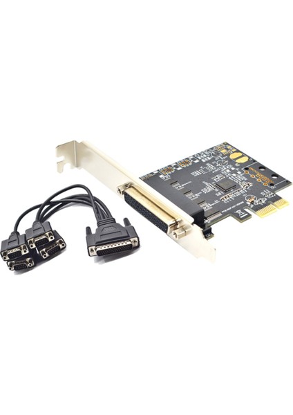 Pcı-E Seri Bağlantı Noktası Kartı Pcie'den 4 Seri Bağlantı Noktasına RS232 9-Pin Endüstriyel Kontrol 4 Bağlantı Noktalı Genişletme Kartı AX99100 Kablo ile (Yurt Dışından)
