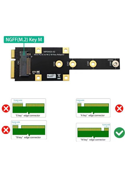 Nvme Ssd'den Mını Pcı-E Adaptör Kartına M.2 Ngff Nvme Key M'den Mını Pcıe Çok Işlevli Modüle (Yurt Dışından) fırsatları