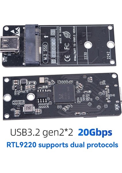 M.2 - Type-C SSD Muhafaza Adaptörü Nvme Ngff HDD Muhafaza Ara Kartı 20GBPS Desteği 2230 2242 2260 2280 Boyut SSD (Yurt Dışından) modelleri