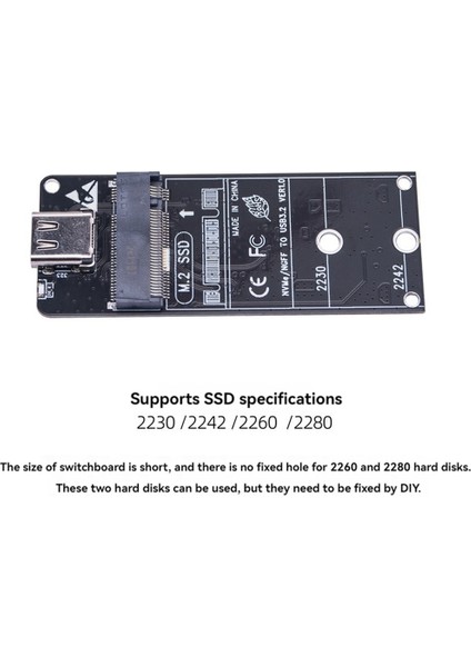 M.2 - Type-C SSD Muhafaza Adaptörü Nvme Ngff HDD Muhafaza Ara Kartı 20GBPS Desteği 2230 2242 2260 2280 Boyut SSD (Yurt Dışından) indirimleri