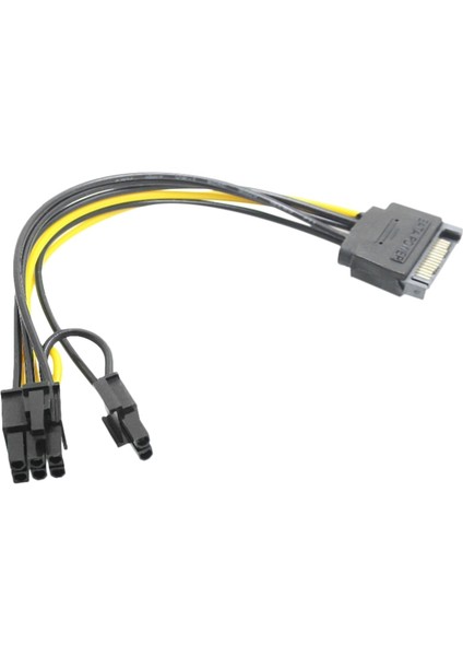 15PIN Sata Erkek - 8pin(6+2) Pcı-E Güç Kaynağı Kablosu Sata Kablosu 15-Pin - 8 Pin Kablo 18AWG Tel Grafik Kartı Için (1 Adet) (Yurt Dışından)