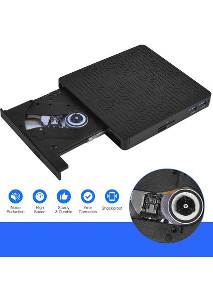 Harici DVD Sürücü, Usb3.0/type-C DVD CD Rom +/-Rw Oynatıcı Dizüstü Bilgisayar Için, 2 Usb3.0 Portlu Optik Disk Yazıcı, Sd/tf Portu (Yurt Dışından) fiyatları