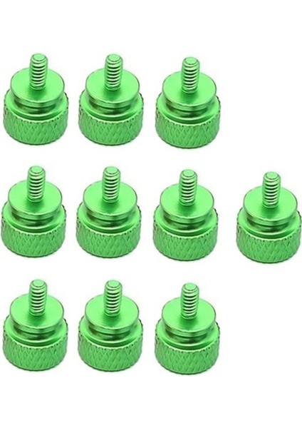 10 Adet/grup Unc6 -32 M3.5 El Vidası Gpu Tutucu Psu Bilgisayar Kasası Yan Panel Vidaları Pc Montajı Su Soğutma Yeşil (Yurt Dışından)