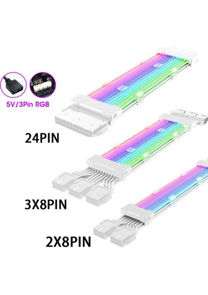 Pc Kasa Psu Uzatma Argb Kablosu Atx 2X8PIN Pcı-E Gpu Neon Renkli Çizgi Argb Streamer Transfer Grafik Kartı Güç Kablosu (Yurt Dışından) fiyatları