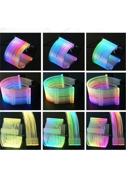 Pc Kasa Psu Uzatma Argb Kablosu Atx 2X8PIN Pcı-E Gpu Neon Renkli Çizgi Argb Streamer Transfer Grafik Kartı Güç Kablosu (Yurt Dışından) fırsatları