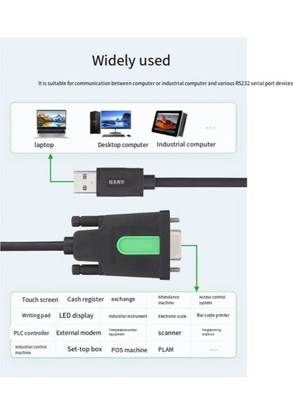 Waveshare USB - RS232 Seri Kablo USB Tip A - Db9 Erkek FT232RL Çip Çok Işlevli Kullanışlı Seri Kablo (Yurt Dışından)
