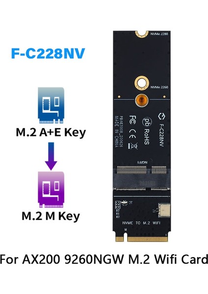 Kablosuz M.2 A+E Anahtar Yuvası M.2 M Anahtar Wifi Bluetooth Adaptörü Için AX200 9260 BCM94352Z Kart Nvme Pcı Express SSD Bağlantı Noktası (Yurt Dışından) indirimleri