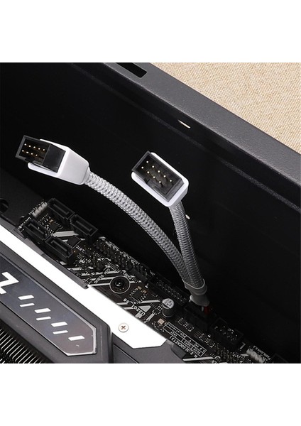 2 Adet Bilgisayar Anakart USB 2.0 9 Pin Çift 9 Pin Uzatma Kablosu Y Ayırıcı Ses Hd Uzatma Kablosu Beyaz (Yurt Dışından) fiyatları