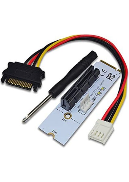 Ngff M.2 - Pcı-E 4x Yükseltici Kart M2 Anahtar M - Pcıe X4 Adaptörü, Eth Bitcoin Madenci Madenciliği Için LED Gerilim Göstergesi ile (Yurt Dışından)